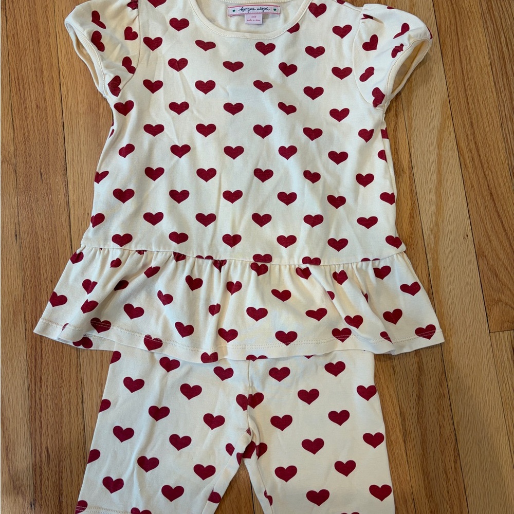 Konges slojd- Cream Set with Red Heart Print
